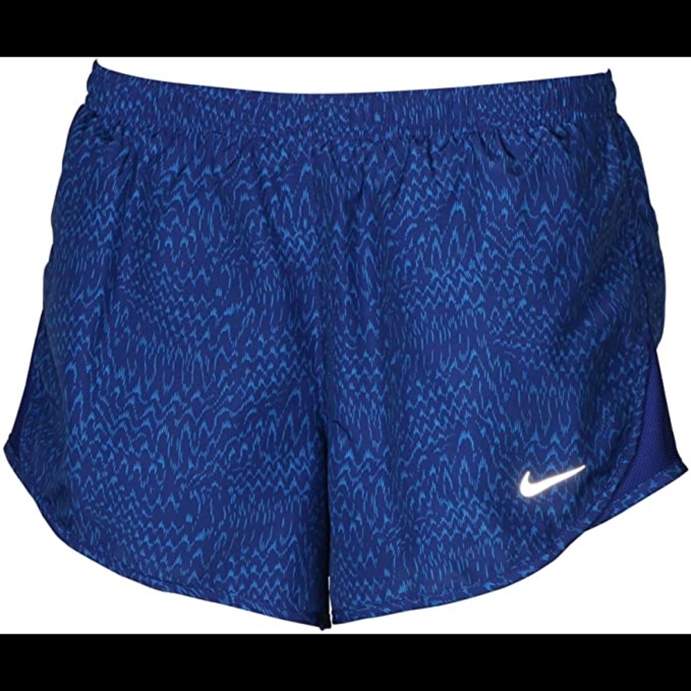 Blue patterned nike running shorts